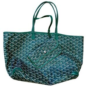 Goyard PM Saint Louis Tote Coated Canvas Green Purse